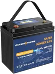 GOLDENMATE 12V 50Ah Lithium LiFePO4 Battery, 10 Years Lifetime 5000+ Cycles Output Power 640W, Rechargeable Iron Phosphate Battery with 50A BMS, Perfect for Boat Marine Trolling motor RV Camping