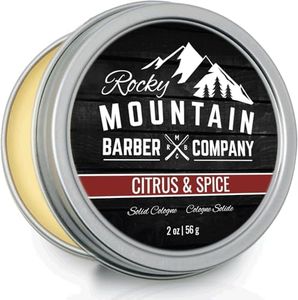 Solid Cologne for Men – Citrus & Spice Scent – 2 Oz Size - Made in Canada with Coconut Oil, Shea Butter - Long-Lasting Scent