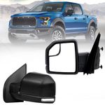 Aibule F150 Left Side Door Mirror compatible with 2015-2020 Ford F-150 Side View Mirror With Power Adjustable Heated Turn Signal & Blind Spot Mirror Manual Folding Textured Back Cover