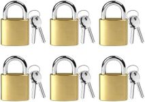 Lixdrem 6 Pcs Luggage Locks with Keys, Metal Keyed Pad Locks, School Gym Locker Lock, Suitcase Lock Small Lock with Keys for Travel Suitcases & Baggage