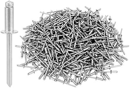 QWORK Stainless Steel Blind Rivets, 500 Pcs 3/16" x 1/2" Pop Rivets