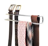 Wenko 5970100 Tie and Belt Holder for Installation in The Wardrobe, Metal Metal Chrome Plated, 36 x 4.5 x 5 cm, Silver Shiny