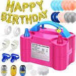 Party Propz Electric Air Balloon Pump Machine-88Pcs Combo Set With Electric Balloon Pump,Foil Balloons&Accessories For Birthday-Baloon Pumper Electronic,Electric Air Pump,Balloon Blower Machine,Multi