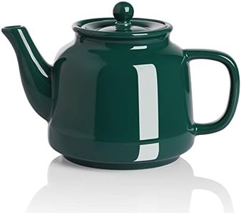 Sweejar 35 oz Porcelain Tea Pot, Teapot with Removable 18/8 Stainless Steel Infuser, Microwave & Dishwasher Safe Tea Maker, Tea Infuser Pots for Blooming loose Leaf Tea,Chrismas Women Gift (Jade)