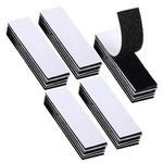 25pcs Hook Loop Strip Tape,Heavy Duty Hook Loop Tape Strips,3x10cm Double-Side Reclosable Hook Loop Strips Tape,Self Adhesive Sticky Back Double Sided Tape for Indoor and Outdoor(Balck)