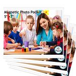 10 Pack 5"x7" Premium Magnetic Picture Pockets Frames Holds 5 x 7 inches Photo for Refrigerator Picture Frames by Mositear