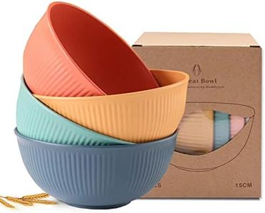 LRUUIDDE Unbreakable Cereal Bowls 24 oz -Reusable Wheat Straw Fiber Lightweight Bowls Set - Dishwasher & Microwave Safe - Perfect for Snacks,Cereal, Ice Cream,Soup, Rice Bowls 4 Pack