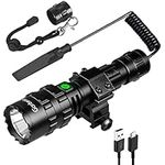 Garberiel 2 in 1 L2 LED Torch - 5 Modes High Lumens Bright Flashlight USB Rechargeable Waterproof Scout Light Torch Hunting Light