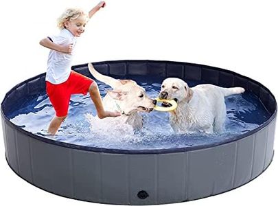 Dreamhigh® Piscine pour Chien 160 x 30cm, Baignoire Chien Pliable, Tissus Non Toxique, Éclaboussures et Antidérapant Baignoire pour Chien et Enfant, Extérieur et Intérieur Piscine