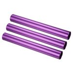 PATIKIL Relay Track Baton, 3 Pack Aluminum Alloy Tube Field Running Race Stick for Outdoor Athletics Sport Game Tool, Purple