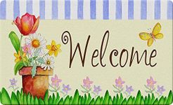 Toland Home Garden 800198 Potted Welcome 18 x 30 Inch Decorative, Standard, Doormat