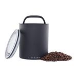 Airscape Coffee Storage Canister (2.2 lb Dry Beans) - Extra Large Kilo Size Food Container, Patented Airtight Lid with Two Way Valve Pushes Air Out to Preserve Food Freshness (Matte Black)