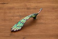 HARMONUS Peacock Diamond Main Door Handle/Cool Door Handles for Main Door/Glass Door Pull Handle/Door Hardware Zinc Alloy (10 inches, Pack of 1,Finish PVD Multi Colour) (Left Side)