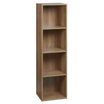 URBNLIVING Tier Wooden Bookcase Shelving Display Storage Shelf Unit Wood Shelves (Oak, 4 Shelf)