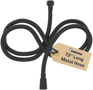 HammerHead Showers® ALL METAL Shower Hose Attachment for Shower Head – MATTE BLACK – Shower Hose Extra Long - 72 Inch Shower Hose – Universal Shower Hose Replacement Part for Hand Held Shower Hose