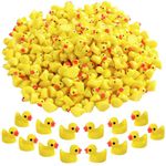 DULEFUN Mini Resin Ducks 100pcs Yellow Tiny Ducks Little Duck Figures Plastic Small Miniature Ducks Bulk for Dollhouse Decor Micro Fairy Garden Landscape Aquarium Decorations