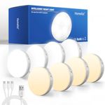 Homelist Motion Sensor Lights Indoor,8 Pack Wireless LED Rechargeable Magnetic Stick on Wall Night Light,Battery Operated USB Charging,Stair, Corridors, Closet, Kitchen Light Under Cabinets Puck Light