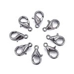 Beadthoven 100pcs Lobster Claw Clasps 12x6mm Zinc Alloy Trigger Curved Fasteners Hook Clasp Connector for Bracelet Jewelry Making(Gunmetal)