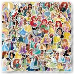 FEIXINUS 120Pcs Princess Stickers for Water Bottles Vinyl Waterproof Cartoon Princess Stickers for Girls Kids Cute Anime Stickers for Laptop Scrapbooking Journaling Fairy Princess Stickers