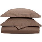 Superior 1000 Thread Count Cotton Blend, Soft, Wrinkle Resistant, 3-Piece King/California King Duvet Cover Set Solid, Taupe