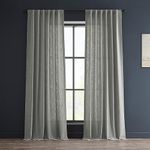 FHLCH-VET13197-96 Heavy Faux Linen Curtain, 50 x 96", Ash Gray