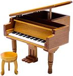 Wooden piano music box,mini music grand piano with Jewelry Compartment, for home furnishings, holiday gifts