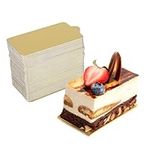 Rectangle Mini Cake Boards, 100 PCS Mousse Cake Boards Gold Paper Cupcake Dessert Displays Tray Wedding Birthday Cake Displays Tray Baking Decorative Cake Pastry Cup(S)