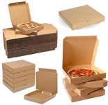 HOT BARGAINS 100 X 9 Inch Kraft Pizza Box Heavy Duty Plain Corrugated Takeout Food Boxes to Keeps Fresh Pizza Cake Cookies Etc (9 Inch)