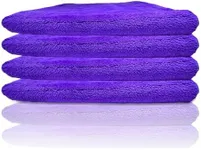 Paks Edgeless Microfiber Towels for Cars - 16x16 Micro Fiber Towel, Extra Absorbent Microfiber Towel (Cleaning/Car Detailing Towels), Streak-Free Micro Fiber Cloths Cleaning, 4-Pack, Purple