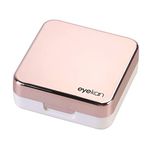 SHOPOWARE Eyekan Travel Contact Lens plastic Case Box with Mirror (Rose Gold) Pink