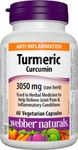 Webber Naturals Turmeric Curcumin, 3,050 mg of Raw Herb, 60 Capsules, Digestion, Joint and Antioxidant Support, Vegan