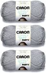 Caron Simply Soft Party Silver Sparkle Yarn - 3 Pack of 85g/3oz - Acrylic - 4 Medium (Worsted) - 164 Yards - Knitting, Crocheting & Crafts