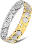 MagnetRX® Ultra Strength Magnetic Bracelet - Magnetic Bracelets for Men - Adjustable with Sizing Tool (Silver & Gold)