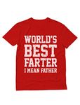 World Best Farter Father Shirt Gifts for Dad from Daughter Son Funny T-Shirt for Men Medium Red