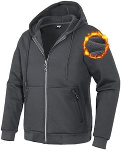 Pioneer Camp Zip Up Hoodie Men Fleece Lined Heavyweight Hooded Jacket