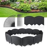 Vashly 20Pcs Black Garden Edging Border,Garden Landscape Edging Borders, Plastic Landscape Edging,20Ft Landscape Edging with 20Pcs Anchoring Stakes kit for Lawn,Flower Garden Outdoor Patio Pathway