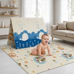 StarAndDaisy Baby Mats for Floor/Play Mat for Babies, Infants & Toddlers with Double Sided Water Proof/Baby Play Mat for Kids Playing Reversible & Foldable Design - Dolphin