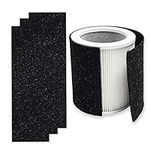 PUREBURG Replacement 1 x HEPA Filter and 4 x Carbon Pre-Filters for Hunter H-HF400-VP H-PF400 Fit Hunter HP400 Cylindrical Tower Air Purifiers