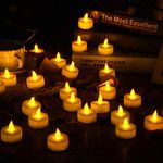 FANSIR LED Tea Light Candles, 24 Pack Flameless Candle Lights Battery Operated Realistic and Bright Led Tea Lights for Party Wedding Birthday Halloween Gifts Home Decoration (Batteries Include)