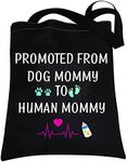 CMNIM New Mommy Gifts Dog Mommy to Human Mommy to be Gifts Future Mom Gifts New Mom Announcement Tote Bag Shopping Bagsv (New Mommy tote)