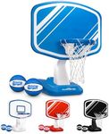 GoSports Splash Hoop PRO Swimming Pool Basketball Game - Includes Poolside Water Basketball Hoop, 2 Balls and Pump - Blue