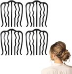 HAWWWY Hair Clip, U-Shape Black Metal Twist Forks - Set of 4, Fine Comb Clips for Thick and Fine Hair, Hair Accessory Tool for Women - Hair Securing, Hairdressing