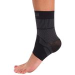 Zensah Ankle Support - Compression Ankle Brace - Great for Running, Soccer, Volleyball, Sports - Ankle Sleeve Helps Sprains, Tendonitis, Pain, Black, Large