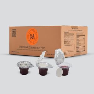 The Miracle Meal Pre-filled Communion Cups and Wafer Set - Box of 500 - with 100% Trusted Concord Grape Juice & Wafer-Made in USA - Prepacked Holy Communion Bread and Juice