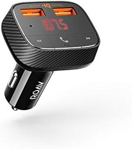 Anker Roav SmartCharge F0 Bluetooth FM Transmitter for Car, Audio Adapter and Receiver, Hands-Free Calling, MP3 Car Charger with 2 USB Ports, PowerIQ, and AUX Output (No Dedicated App)