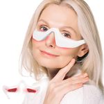 Red Light Under Eye Glasses, Microcurrent Eye Massager with Contour Fit, Hands-Free Under Eye Device to Reduce Dark Circles, Puffiness, Wrinkles & Eye Fatigue for Women & Men
