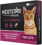 NEXTSTAR Flea and Tick Prevention for Cats, Repellent, and Control, Fast Acting Waterproof Topical Drops for Cats Over 3.5 lbs, 6 Month Dose