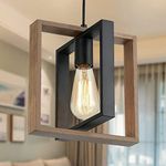 Vintage Industrial Wood Pendant Lig