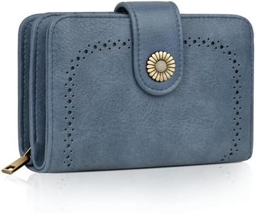 TEUEN Portefeuille Femme Cuir Porte Monnaie Vintage Portefeuille Zippé Grande Capacite Court Portefeuilles Anti RFID avec Multi Cartes Ideal Cadeau pour Femme