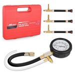 Nilight Fuel Pressure Gauge Tester Kit with Quick Connected Hose, 0-100 PSI Fuel Pump Tester Tool with Vlave, 4PCS